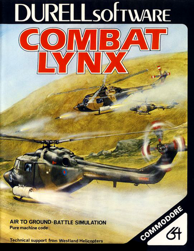 Combat Lynx and White Viper box art for Commodore 64